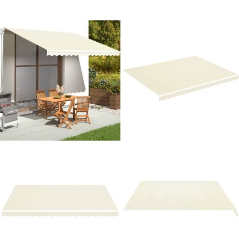 Tela de repuesto para toldo crema 4,5x3,5 m - Toldo de jardín - Toldo crema