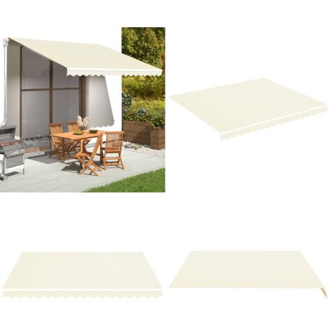 Tela de repuesto para toldo crema 4x3,5 m - Toldo de jardín - Toldo crema