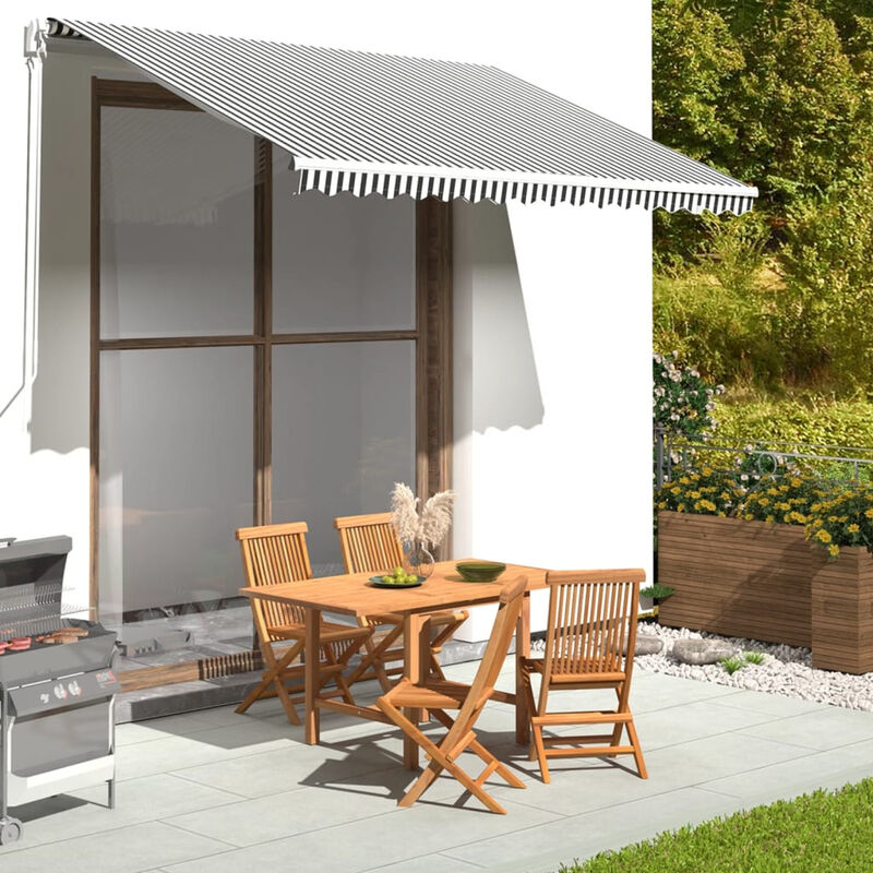 

Tela de repuesto para toldo gris antracita y blanco 3,5x2,5 m