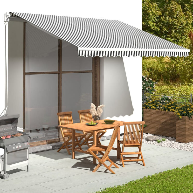 

Tela de repuesto para toldo gris antracita y blanco 4x3,5 m