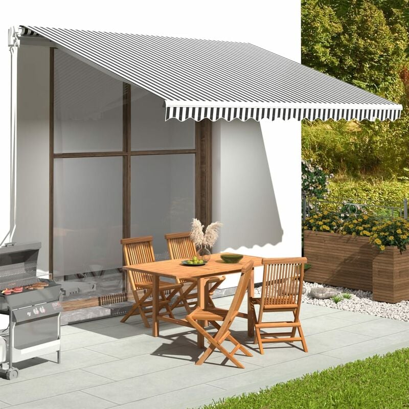 

Tela de repuesto para toldo gris antracita y blanco 4x3,5 m