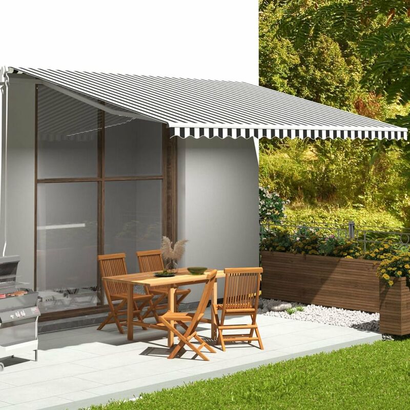 

Tela de repuesto para toldo gris antracita y blanco 5x3,5 m