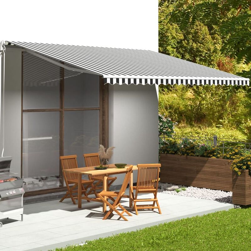 

Tela de repuesto para toldo gris antracita y blanco 5x3,5 m