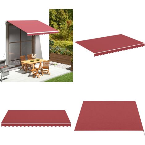 Tela de repuesto para toldo rojo burdeos 3,5x2,5 m - Toldo de jardín - Toldo de patio