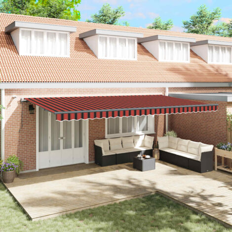 Tela de toldo con Naranja y marrón 600 x 350 cm Poliéster