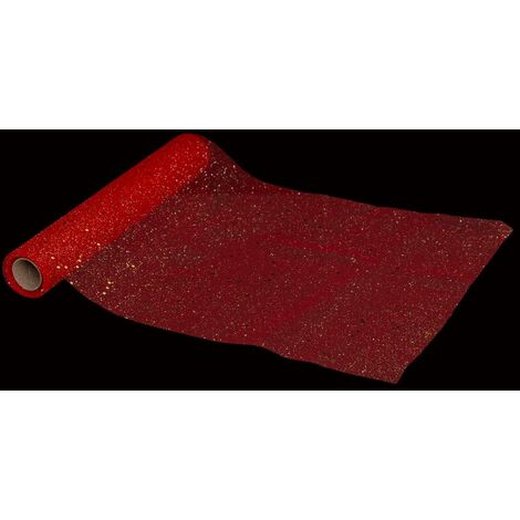Tela de tul con lentejuelas holográficas 28x500cm rojo - Feeric lights & christmas