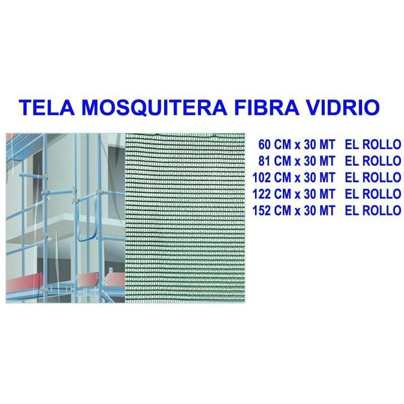 

tela mosquitera fibra vidrio 81 cm x 30 mt el rollo - Mibricotienda