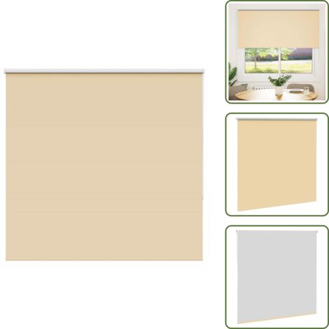 Tela opaca - vidaXL Estor Enrollable Opaco Beige 150x130 cm Tela Ancho 146,6 cm - Persiana para ventana
