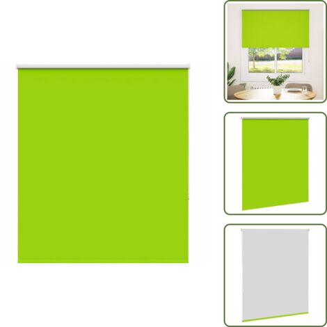 Tela opaca - vidaXL Estor Enrollable Opaco hojas verde 125x150cm Tela Ancho 121,6cm - Persiana para ventana