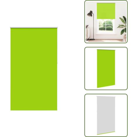 Tela opaca - vidaXL Estor Enrollable Opaco hojas verde 140x230cm Tela Ancho 136,6cm - Persiana para ventana