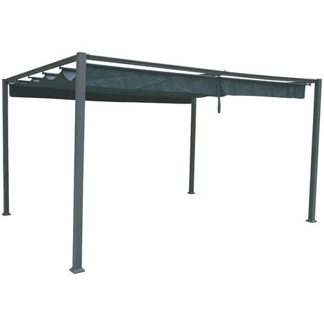 HESPERIDE Tela para pergola Palmeira Antracita - 3 x 4 m - Hespéride