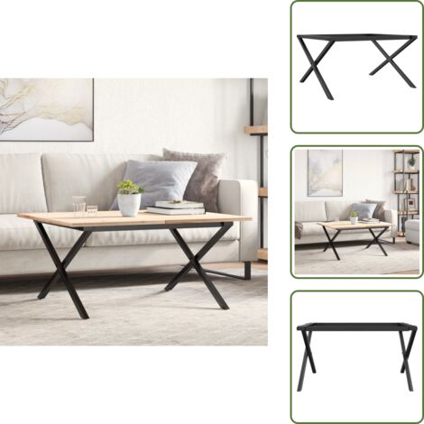 Telaio a X - vidaXL Telaio Gambe a X per Tavolino da Salotto 80x70x43 cm in Acciaio - Tavolo in acciaio