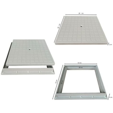 Telaio con chiusino super in pp - con foro (con bullone) : Dimensione - 30x30