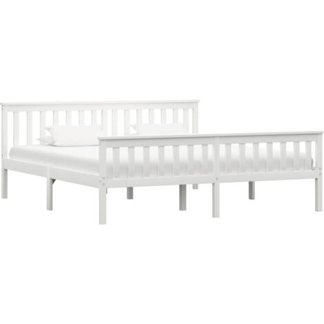 MINKUROW Telaio del Letto, Letto per adulti Bianco in Legno Massello di Pino 180x200 cm vidaXL 6733