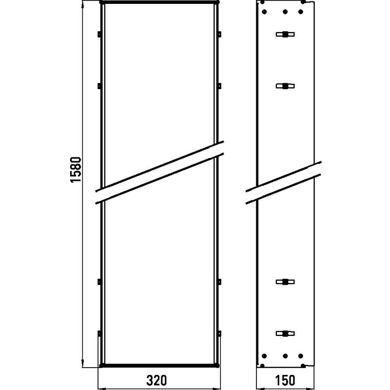 Telaio di installazione asis 300 per il modulo up con altezza 1584 mm 972000011 - Emco