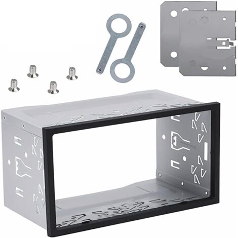 Telaio di montaggio per autoradio 2DIN, telaio universale doppio in metallo con accessori di montaggio, telaio di montaggio per autoradio doppio DIN, lettore DVD, navigazione GPS