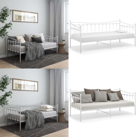 Telaio Divano Letto Bianco in Metallo 90x200 cm - Letto a sedia - Telaio in metallo