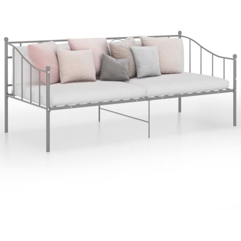 Telaio Divano Letto Grigio in Metallo 90x200 cm vidaXL
