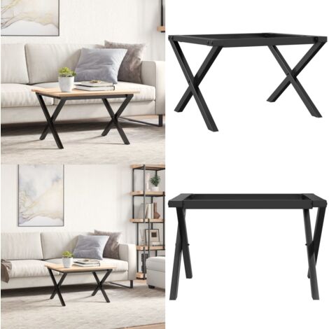 Telaio Gambe a X per Tavolino da Salotto 60x40x38 cm in Acciaio - Tavolino da caffè - Gambe in acciaio