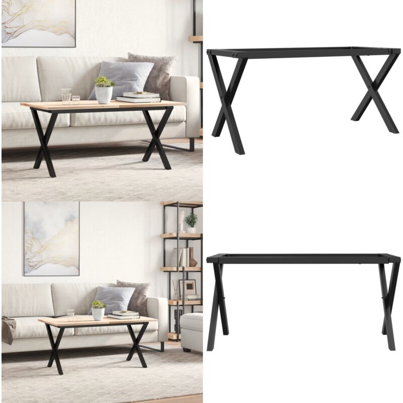 Telaio Gambe a X per Tavolino da Salotto 80x40x43 cm in Acciaio - Tavolino da caffè - Gambe in acciaio