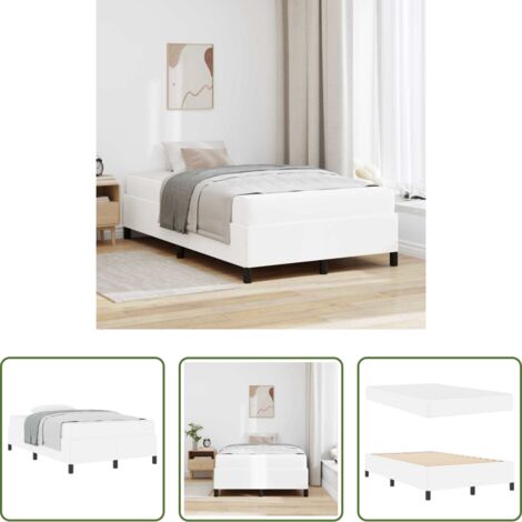 Telaio in legno -  Struttura del letto con materasso Bianco 120 x 190 cm Tessuto