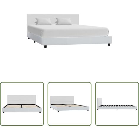 Telaio letto -  Giroletto Bianco in Similpelle 140x200 cm