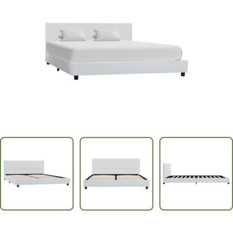 Telaio letto -  Giroletto Bianco in Similpelle 160x200 cm