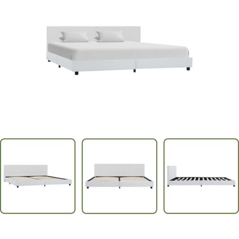 Telaio letto -  Giroletto Bianco in Similpelle 180x200 cm