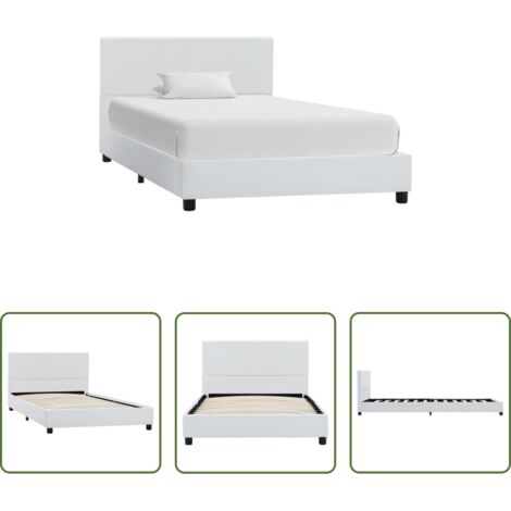Telaio letto -  Giroletto Bianco in Similpelle 90x200 cm