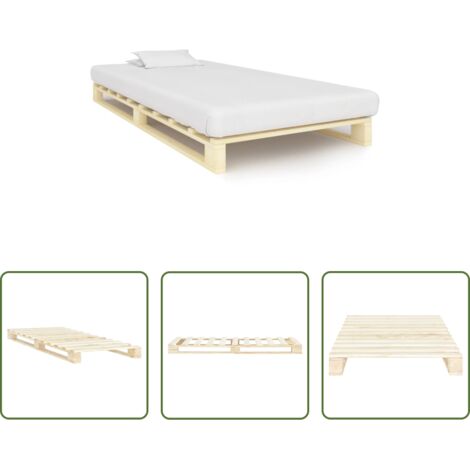 Telaio letto -  Giroletto in Pallet di Legno Massello di Pino 90x200 cm