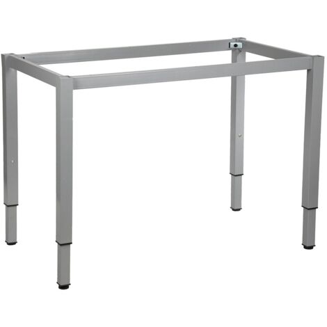 Telaio per scrivania o tavolo con gamba quadrata NY-A057/K regolabile - 136x66 cm, alluminio