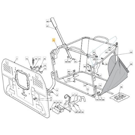 Telaio sacco trattorino tagliaerba modelli 1440H ORIGINALE STIGA 382800079/1