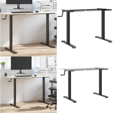 Telaio Scrivania in Piedi Nero (94-135)x60x(70-114)cm Acciaio - Telaio in acciaio - Scrivania da studio