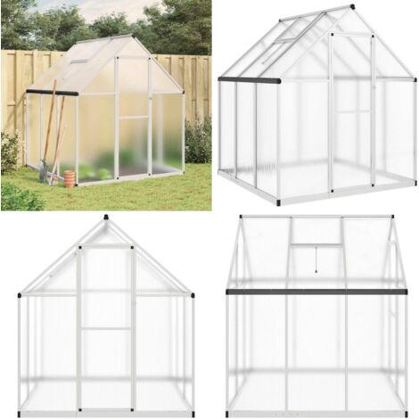 Telaio Serra con Base Argento 169x169x195 cm in Alluminio - Serra con base - Telaio serra