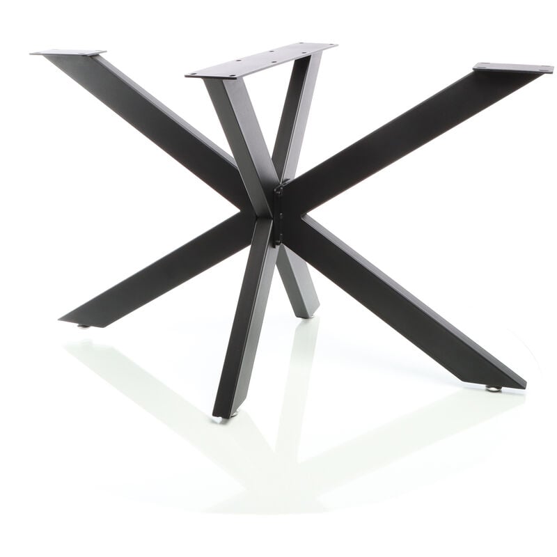 Image of Telaio tavolo a gambe incrociate in acciaio 71x78x150cm nero struttura tavolo a ragno - schwarz