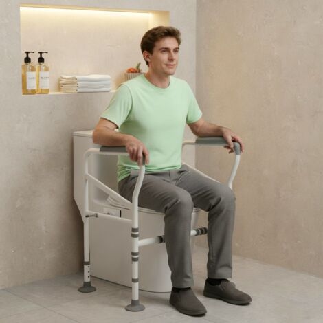 Telaio wc 100kg, aiuto alzarsi wc, supporto telaio wc, aiuto in piedi anziani
