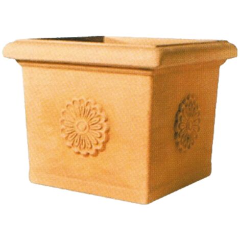 TELCOM VASO QUADRATO IN RESINA CON ROSONE 40 X 40 X 34 CM