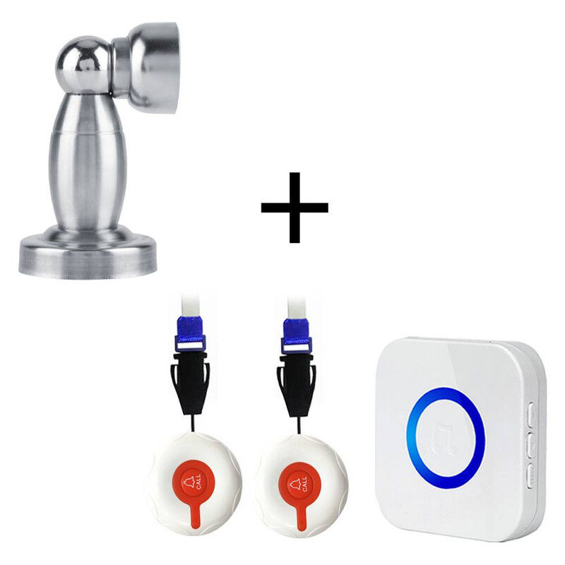 Téléavertisseur pour soignant Système d'appel intelligent longue distance à 4 niveaux de volume avec lanière pour patients âgés Prise ue blanche 2