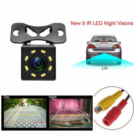 TELECAMERA 170° RETROCAMERA RETROMARCIA 8 LED CON STAFFA A COLORI AUTO SUV