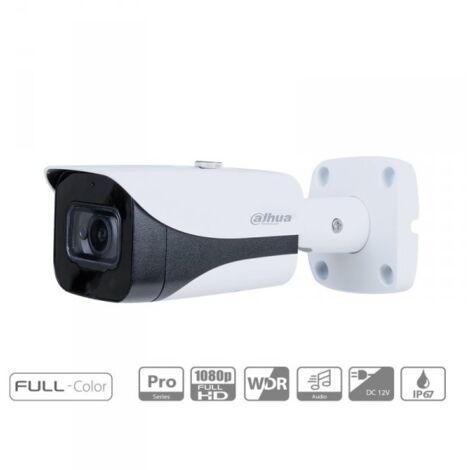 Telecamera Analogica Bullet 1080P 2MP Full Color Starlight 120dB True WDR 3DNR Ottica Fissa 3.6mm IP67 DC12V HDCVI Carcassa Plastica DAHUA HAC-HFW2249EP-A