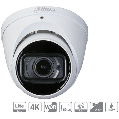 Telecamera Analogica Dome 4K 8MP Ottica Varifocale 2.7-13.5mm Motorizzata IP67 12V IR Eyeball DAHUA DH-HAC-HDW1801T-Z