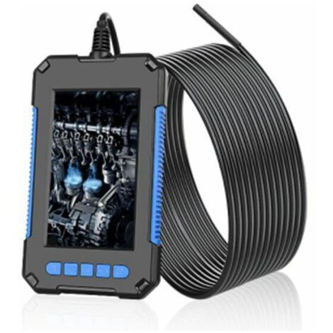 Telecamera di ispezione endoscopica industriale portatile P40 IP67 impermeabile, obiettivo da 5,5 mm, 6 LED regolabili integrati con schermo ad alta definizione 1080P da 4,3 pollici, modello: cavo rig