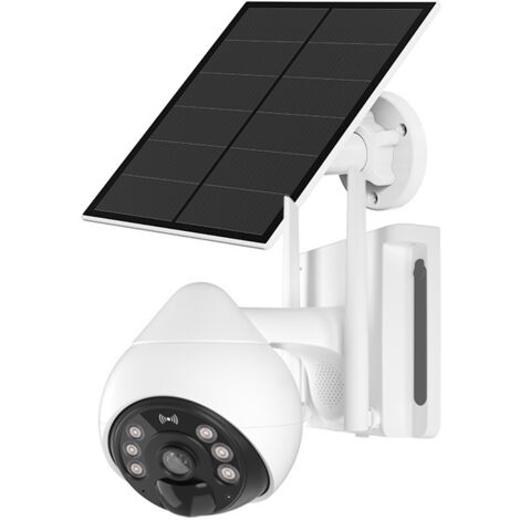 Telecamera di sicurezza cellulare wireless per esterni 4G LTE, telecamera di sicurezza domestica ad energia solare da 3 MP con visione notturna a colori, rilevamento umano, vista a 360°, audio bidirez
