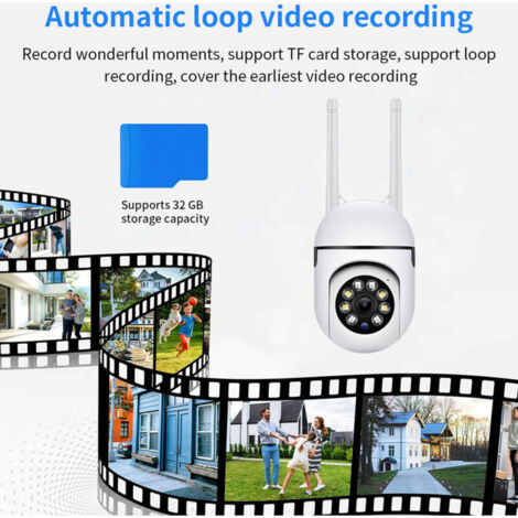 Telecamera di sicurezza per esterni SJLERST, telecamera di sicurezza WiFi HD 1080P con visione notturna, interfono vocale bidirezionale e monitoraggio remoto.
