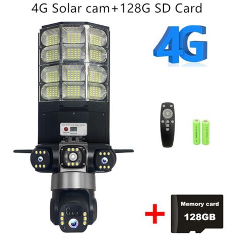 Telecamera di sicurezza solare 4G, 15 MP, zoom 10x, tre lenti, registrazione, tracciamento umanoide, luce esterna, telecomando, impermeabile