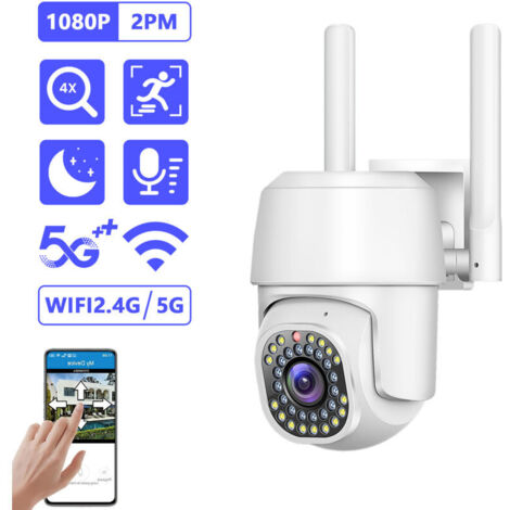 Telecamera di sorveglianza HD 2MP 1080P WiFi Wireless 2.4G+5G Rotazione 360 Visione notturna bidirezionale Controllo APP