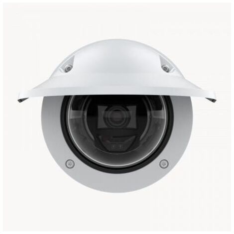 Telecamera di videosorveglianza esterna Axis P3265-LVE a cupola fissa da 22 mm con WDR Forensic, illuminazione integrata e design nero e bianco