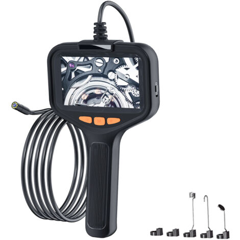 Telecamera endoscopica con illuminazione, endoscopio HD 1080p con schermo da 4,3 pollici, 8 LED regolabili, telecamera di ispezione con cavo rigido da 5 m.
