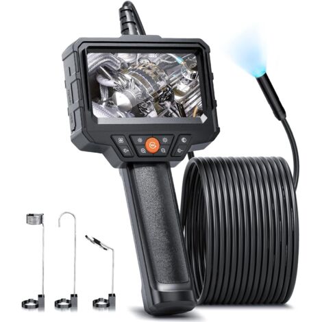 Telecamera endoscopica, telecamera di ispezione con endoscopio a serpente da 10 m IPS da 4,3 pollici con 8 LED regolabili, telecamera endoscopica industriale impermeabile IP67 da 7,9 mm