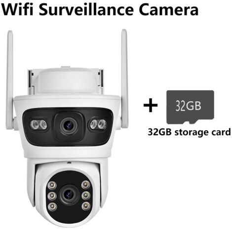 Telecamera impermeabile con interfono vocale, telecamera di monitoraggio solare in tempo reale, telecamera da parete (scheda da 32GB inclusa)